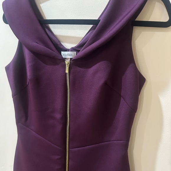 Calvin Klein Deep Purple Zip-Front Dress - Picture 1 of 5